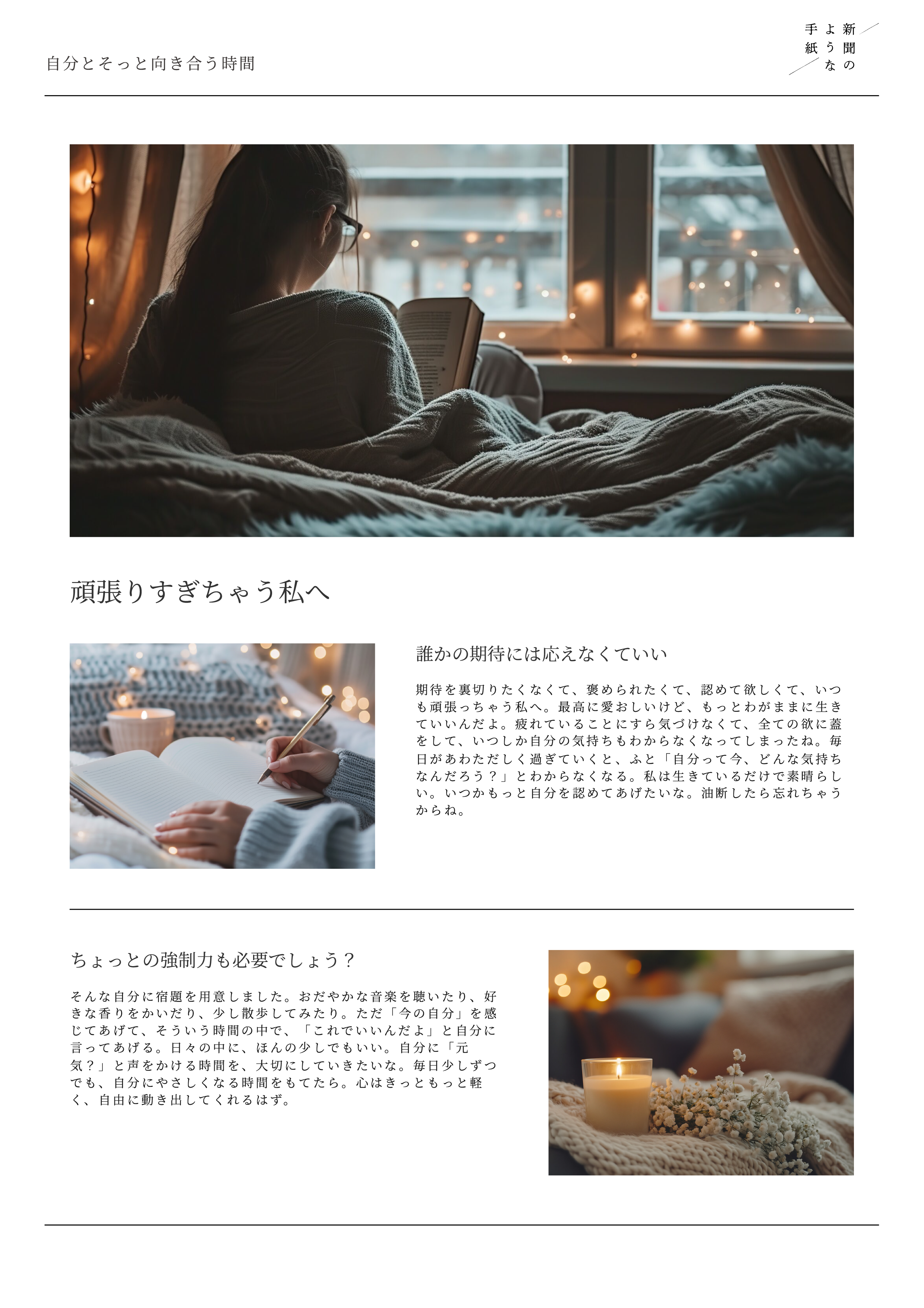 自分とそっと向き合う時間