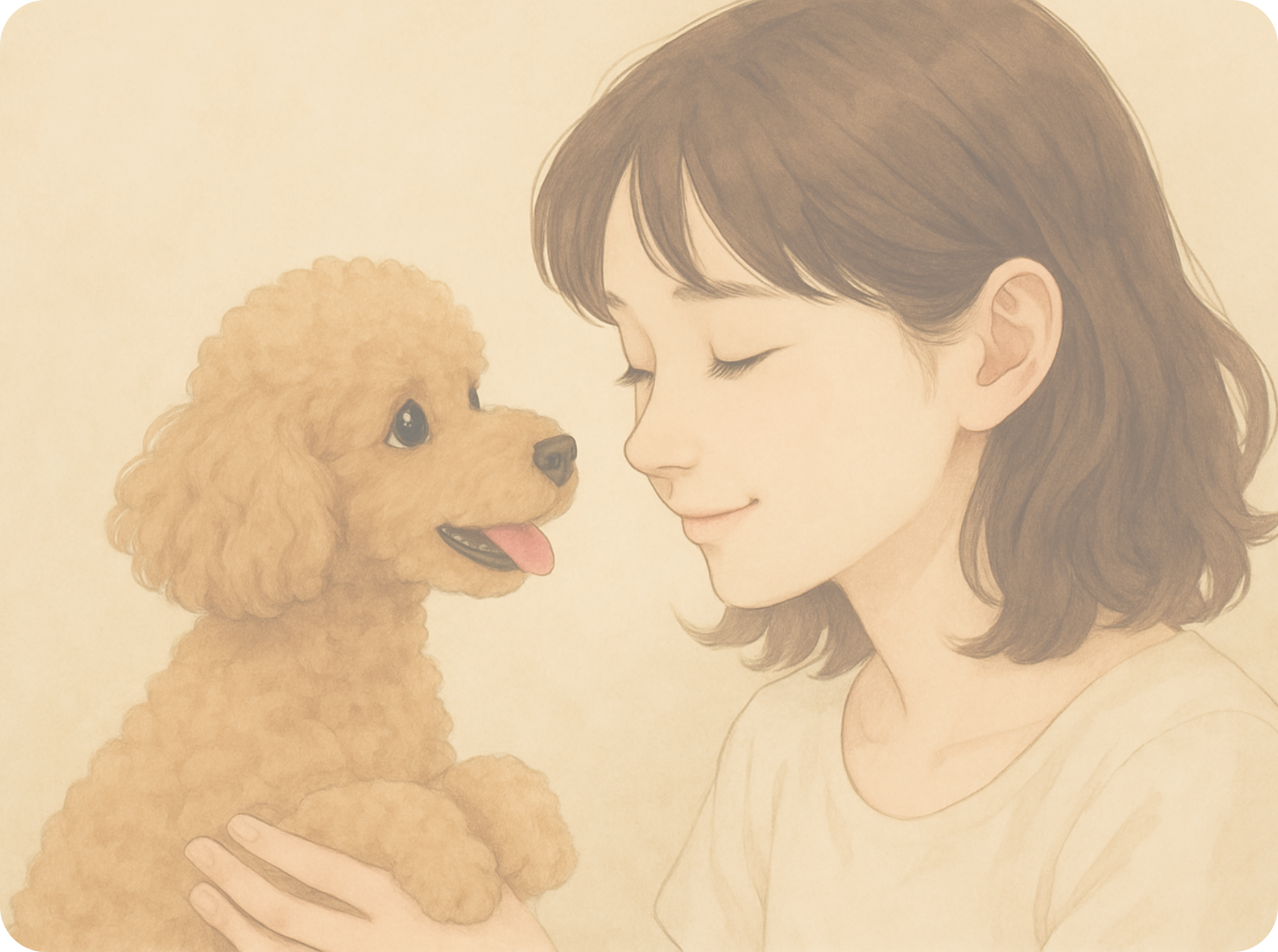 女の子と犬の画像